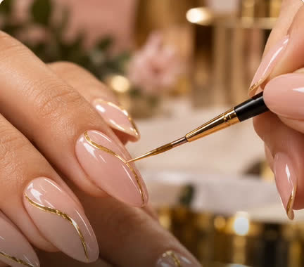 Diseño de manicure en tonos rosados